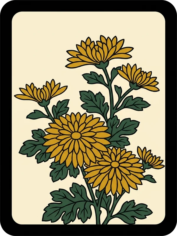 September Hanafuda card: Chrysanthemum, Chrysanthemum chaff, Chaff