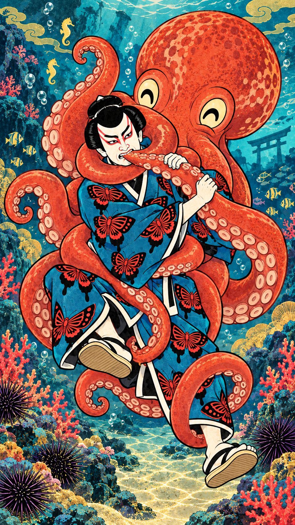 Kocho tangled with an octopus in a Japan Almanac explainer